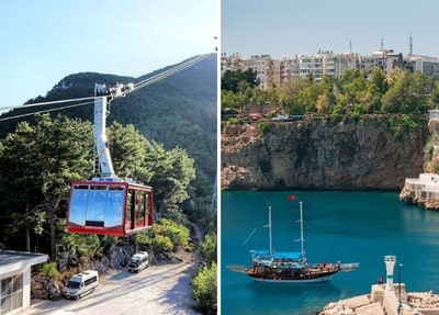 Wycieczka po mieście Antalya z wodospadami, rejs statkiem i kolejką linową